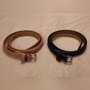 Men's Black and Tan Leather Belts